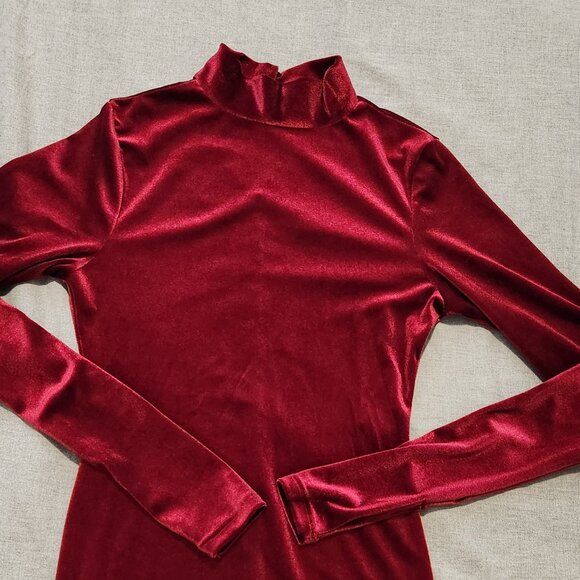 Velour Bodycon Mini Dress - Picture 2 of 4